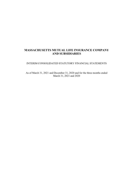Massachusetts Mutual Life Insurance Company and Subsidiaries