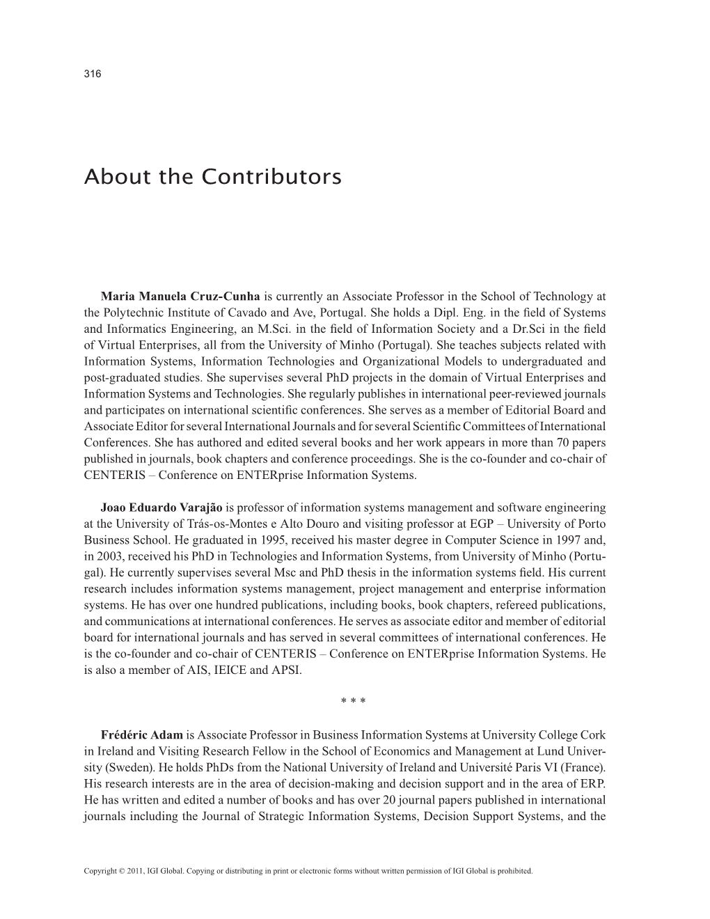 About the Contributors