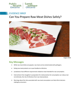 Can You Prepare Raw Meat Dishes Safely?