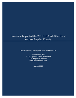 Economic Impact of the 2011 NBA All-Star Game on Los Angeles County
