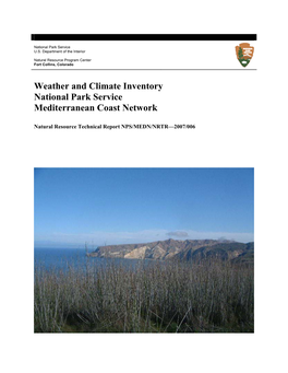 Weather and Climate Inventory National Park Service Mediterranean Coast Network