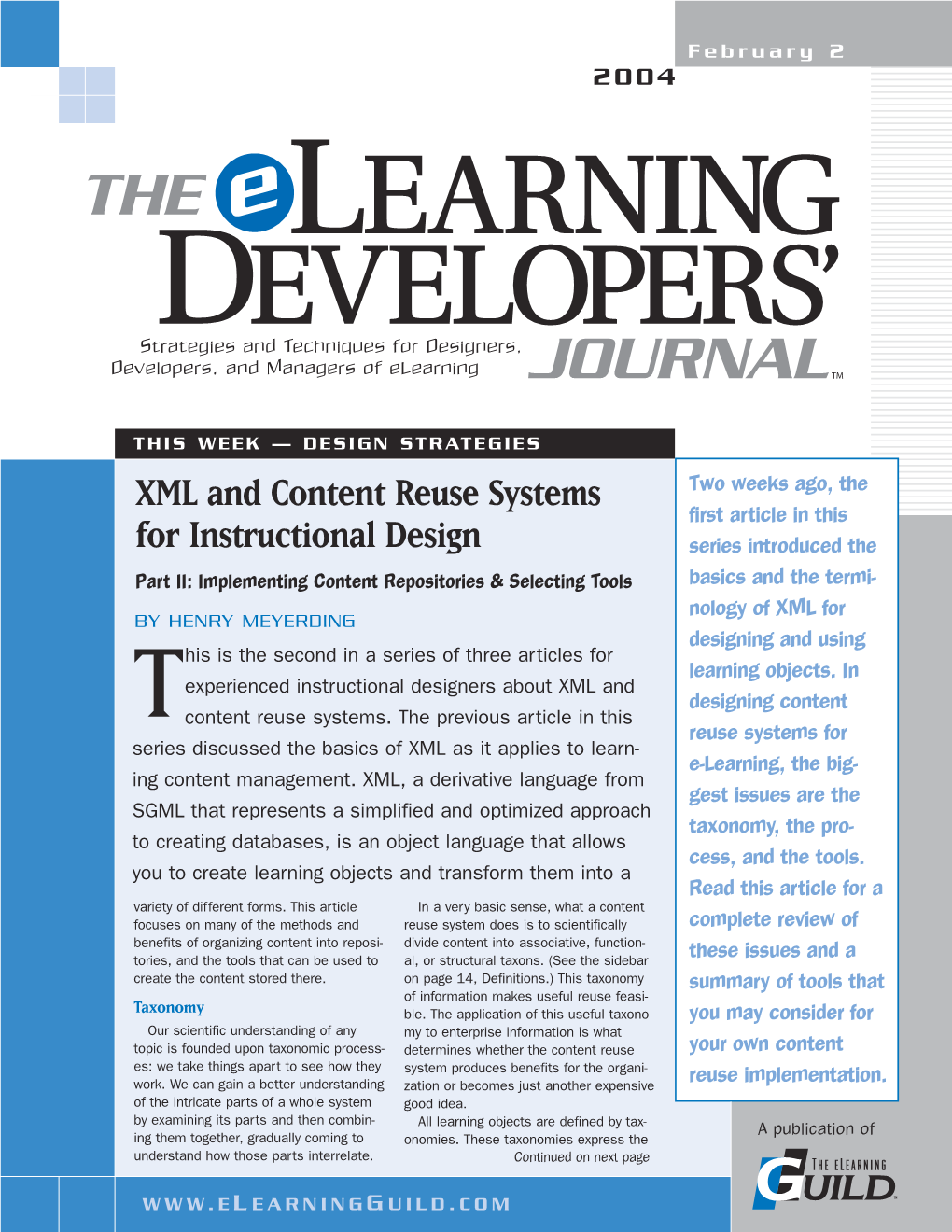 XML and Content Reuse Systems for Instructional Design