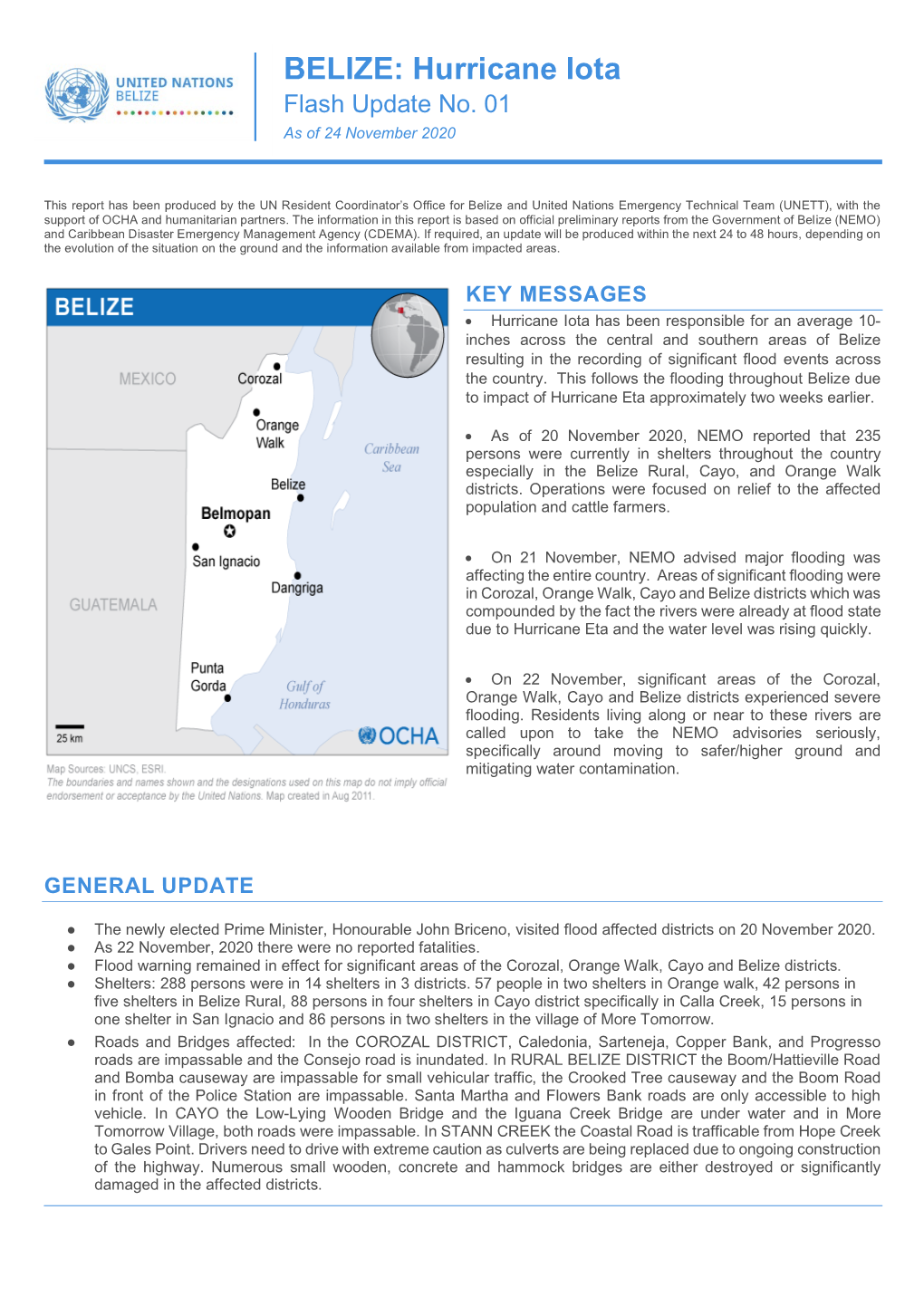 BELIZE: Hurricane Iota Flash Update No