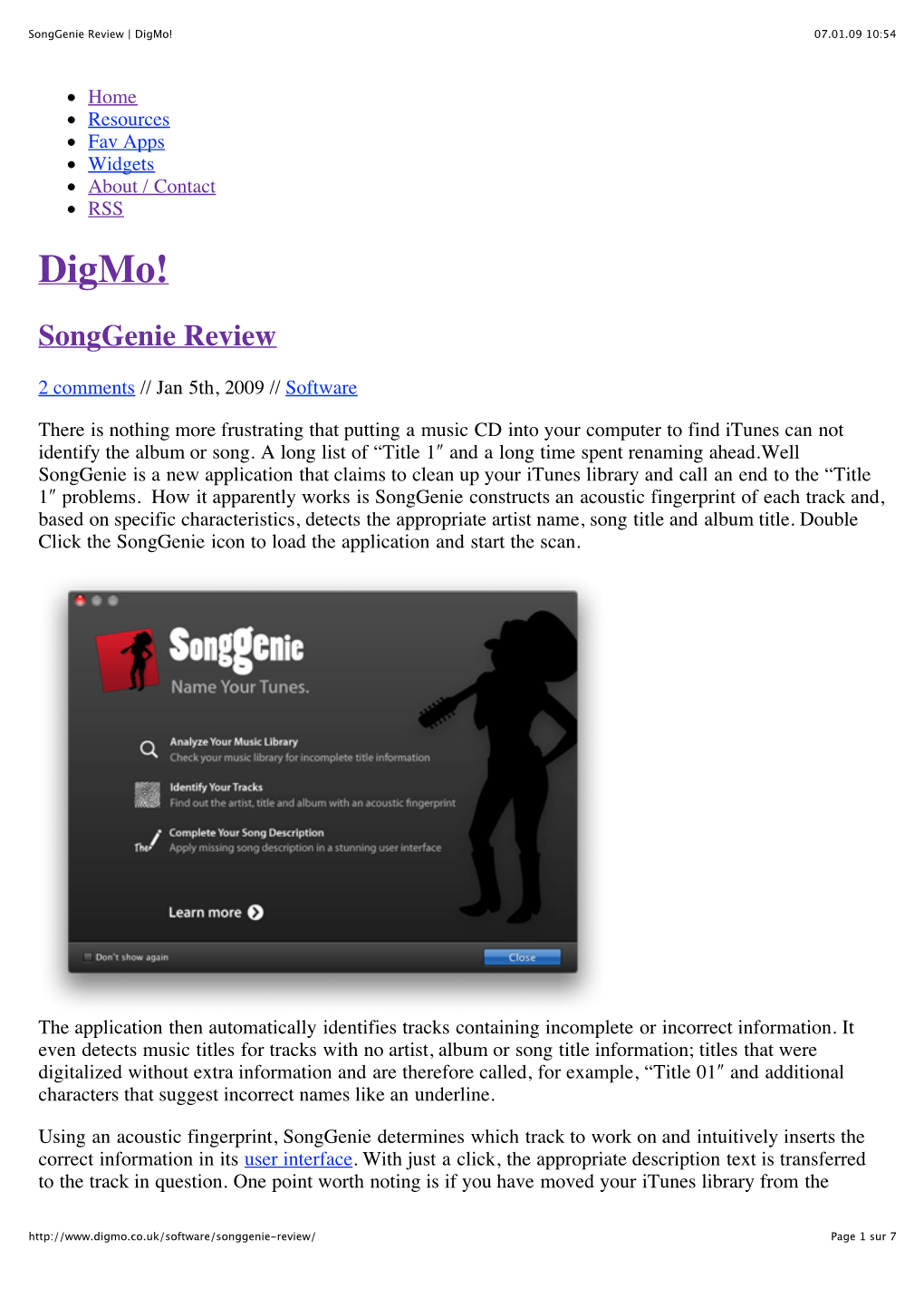 Songgenie Review | Digmo! 07.01.09 10:54