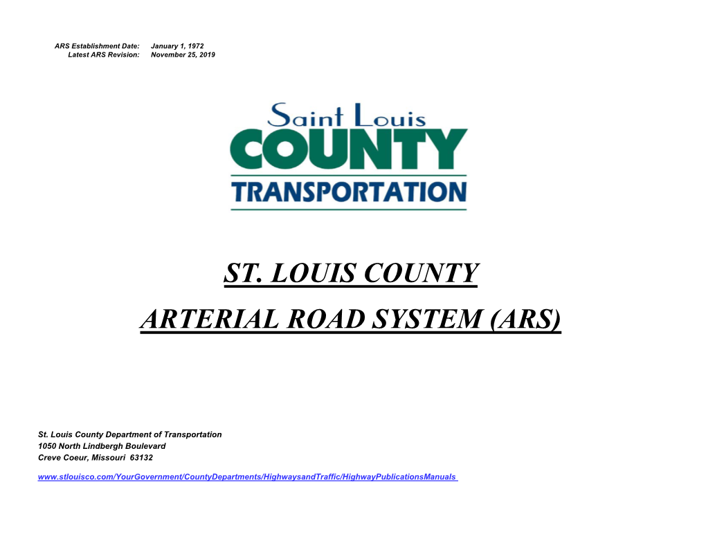 St. Louis County Arterial Road System (Ars)