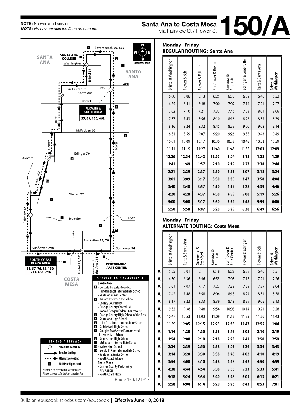 Route 150/121917 a 5:58 6:04 6:14 6:20 6:28 6:43 6:53 7:01