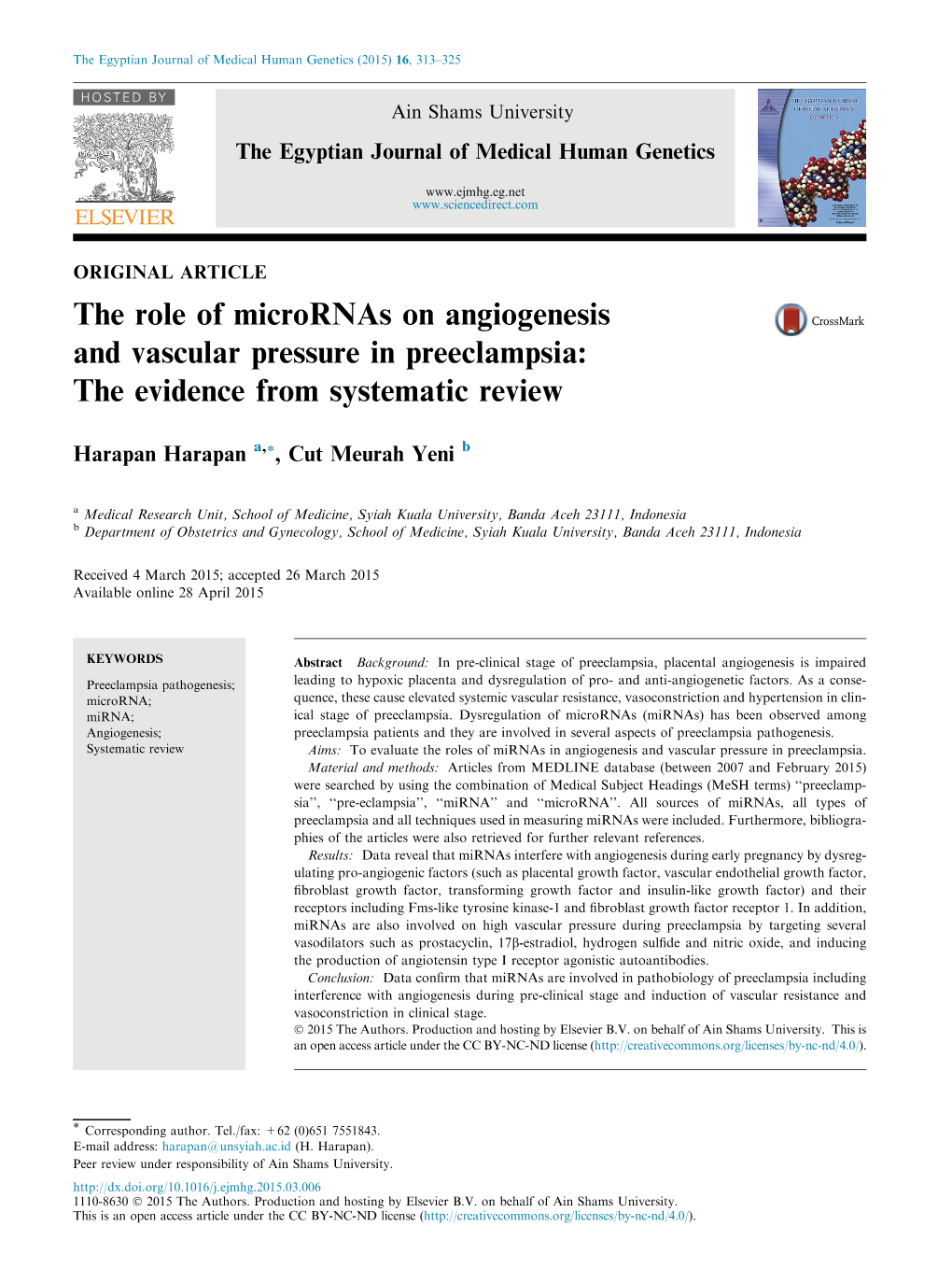 The Role of Micrornas on Angiogenesis and Vascular Pressure in Preeclampsia: the Evidence from Systematic Review