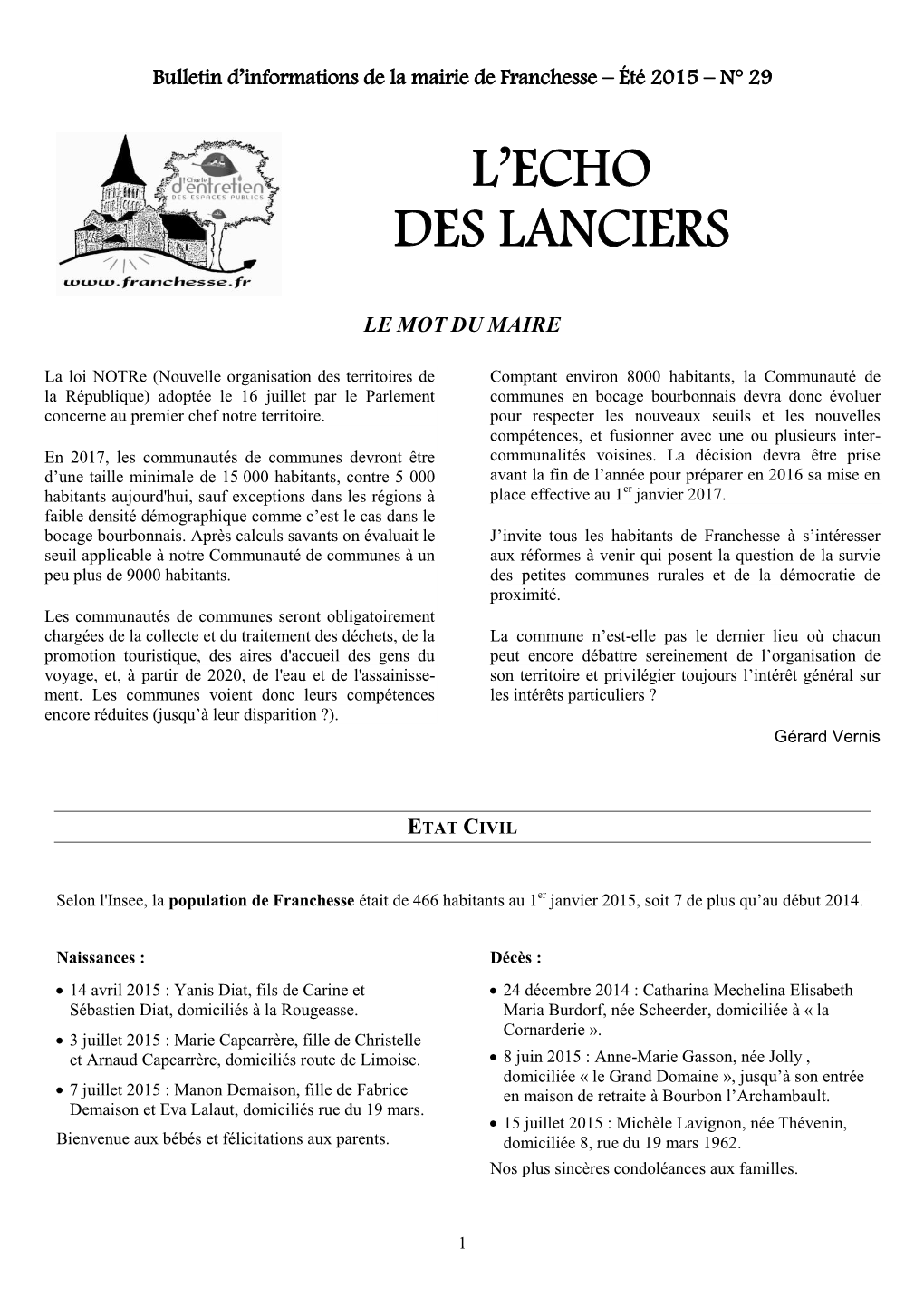 L'echo Des Lanciers