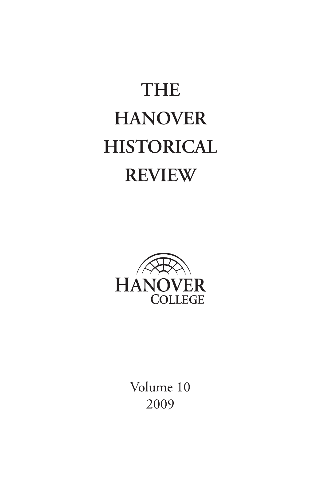 The Hanover Historical Review