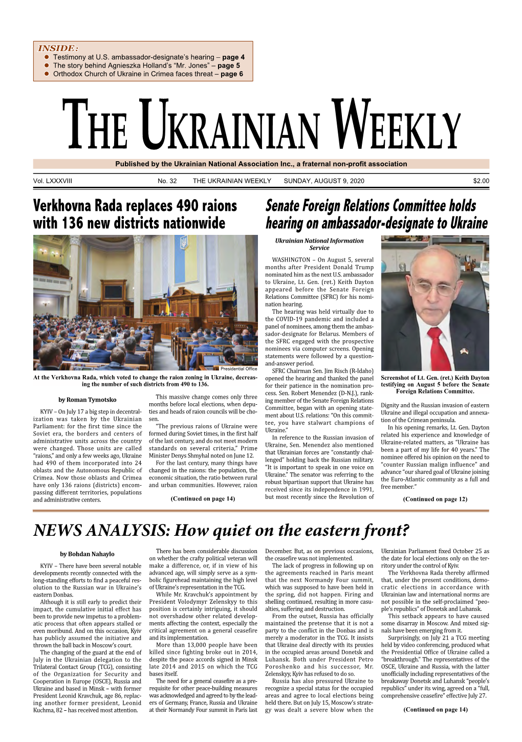 The Ukrainian Weekly, 2020