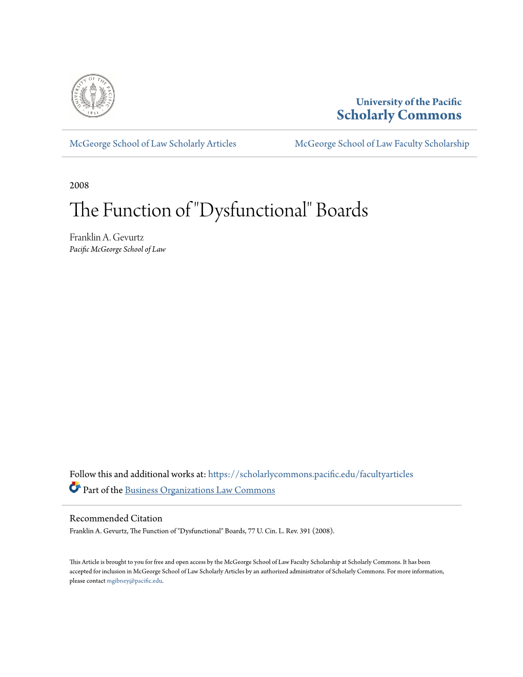 The Function of "Dysfunctional" Boards