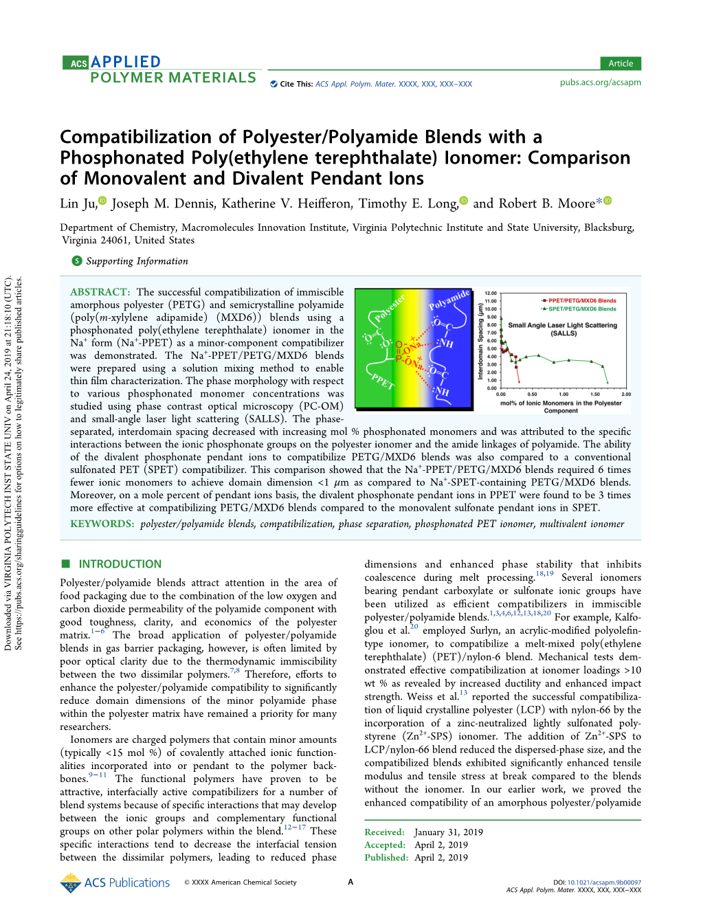 Compatibilization of Polyester/Polyamide Blends with A