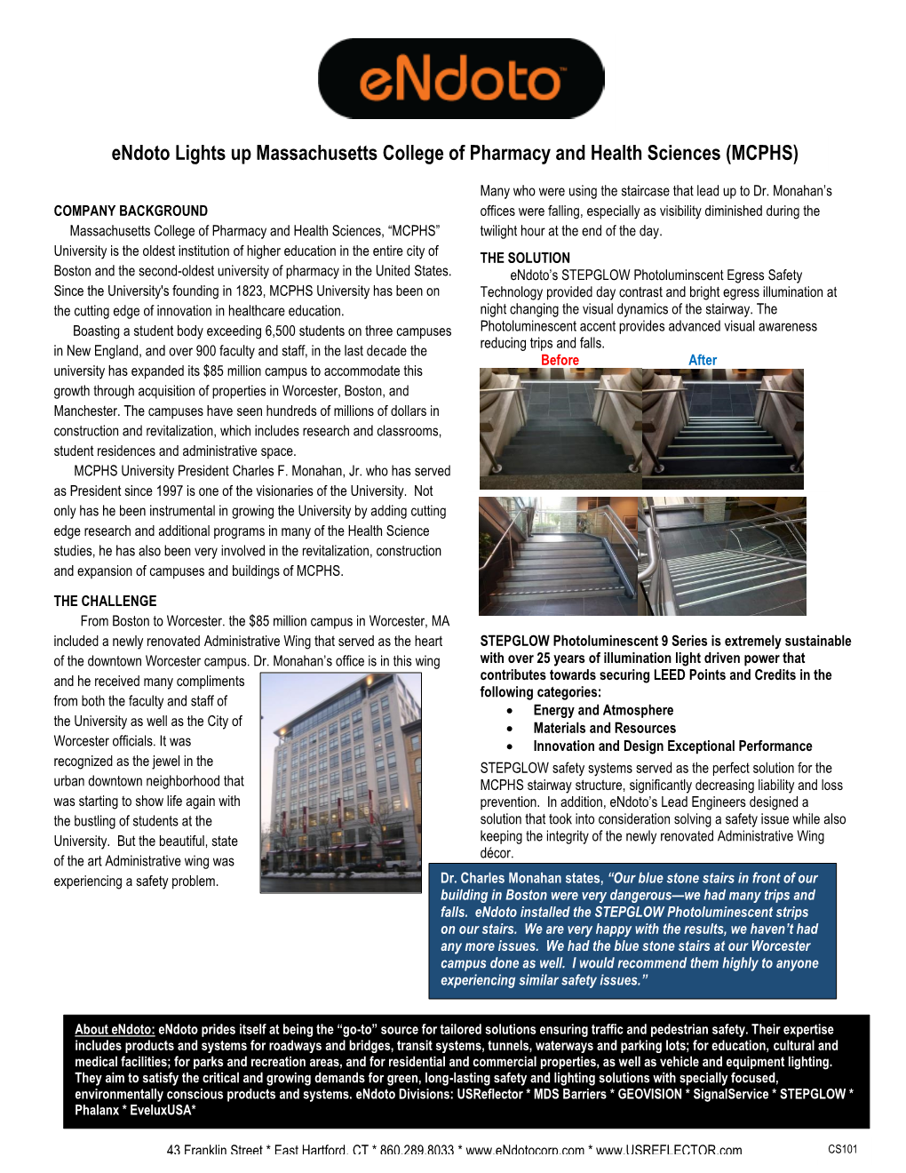 Endoto Lights up Massachusetts College of Pharmacy and Health Sciences (MCPHS)