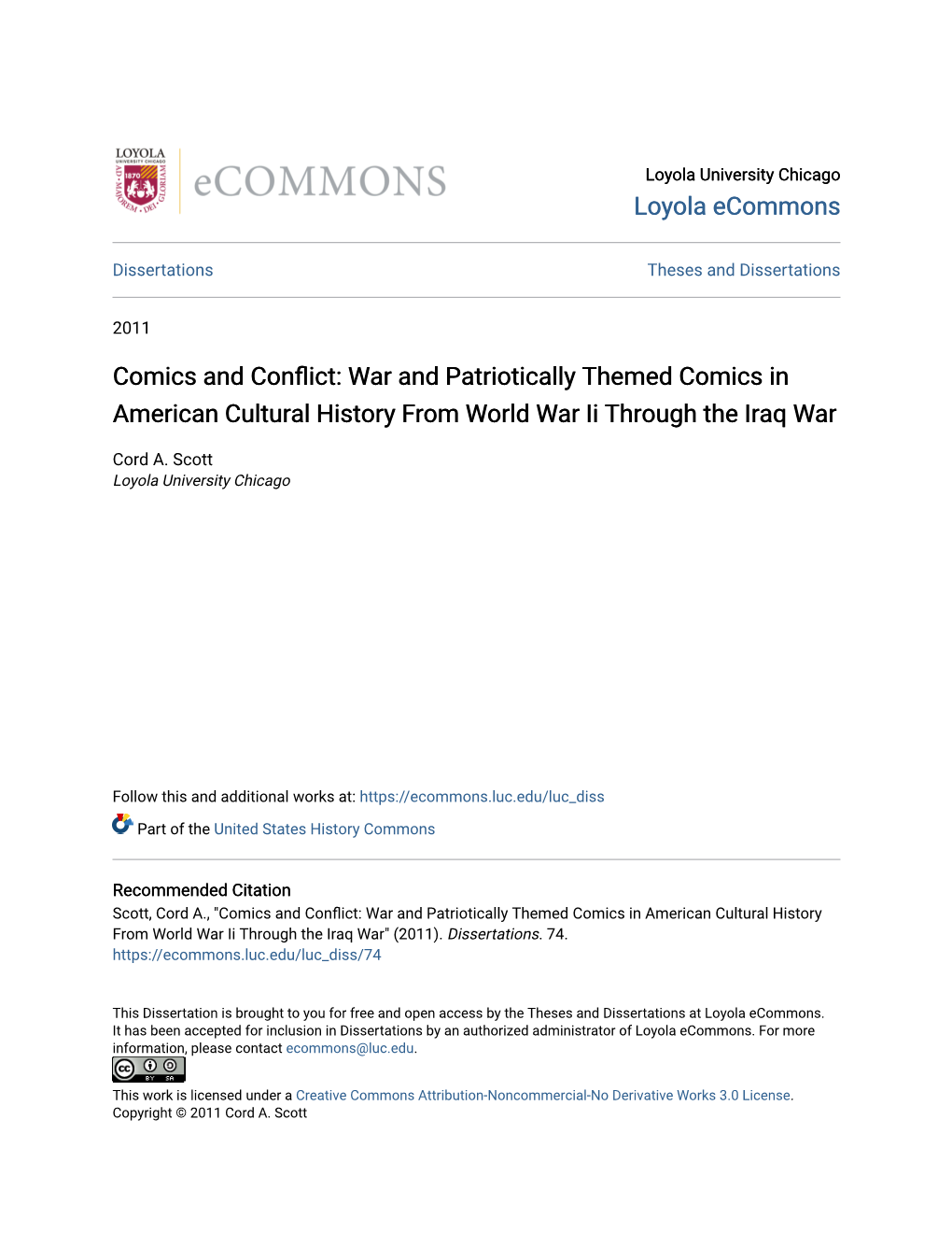 Comics and Conflict: Arw and Patriotically Themed Comics in American Cultural History from World War Ii Through the Iraq War