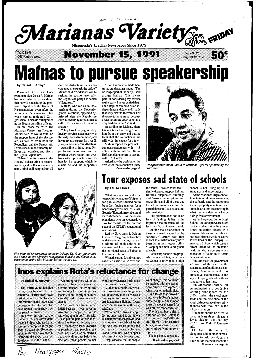 Mafnas to Pursue Speakership by Rafael H