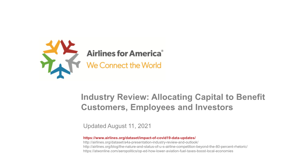 A4A: Airline Industry Review & Outlook