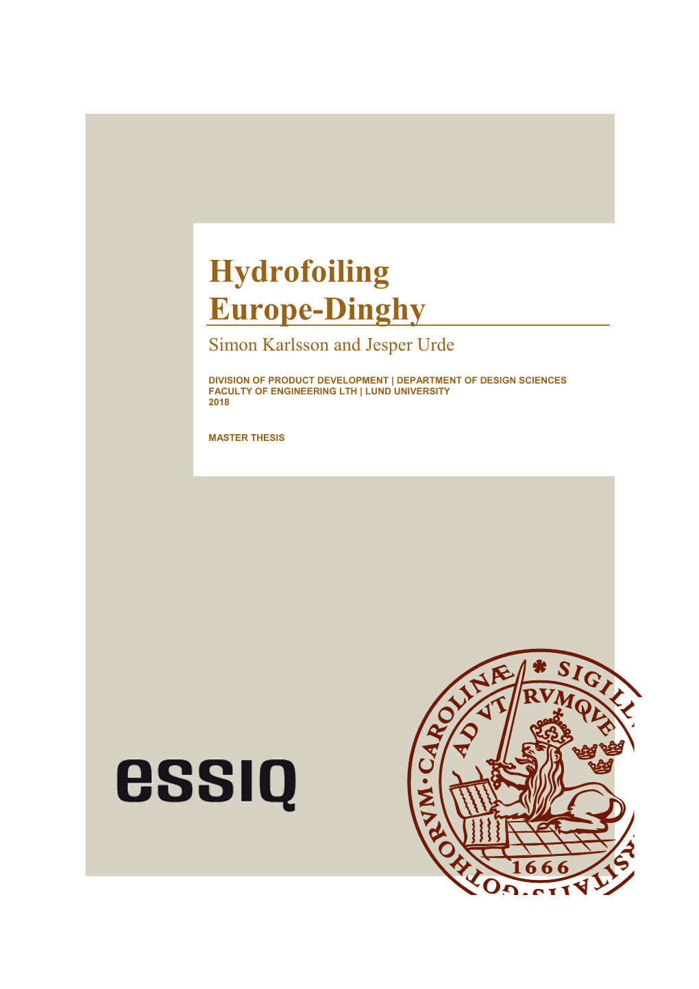 Hydrofoiling Europe-Dinghy Simon Karlsson and Jesper Urde