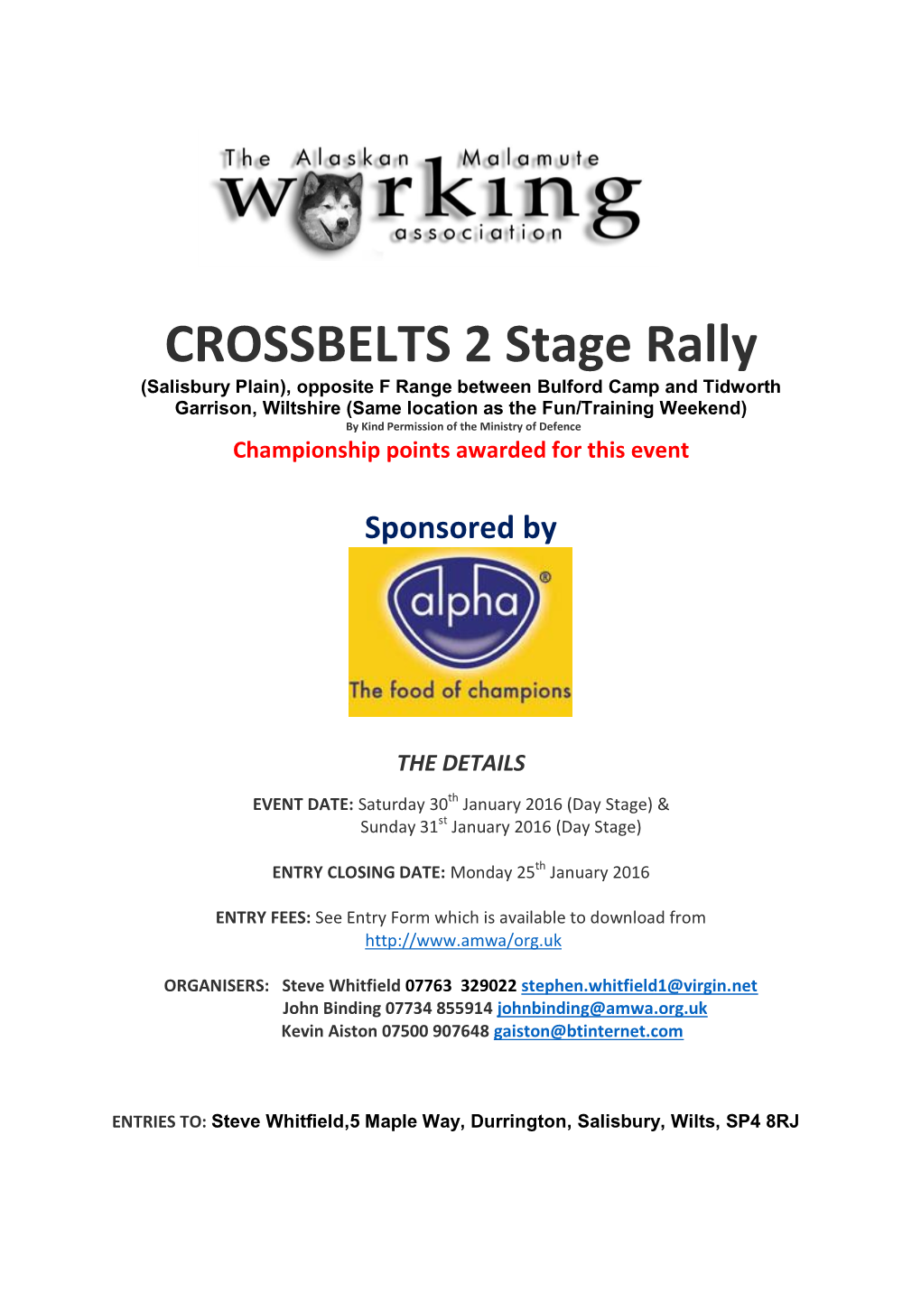 CROSSBELTS 2 Stage Rally