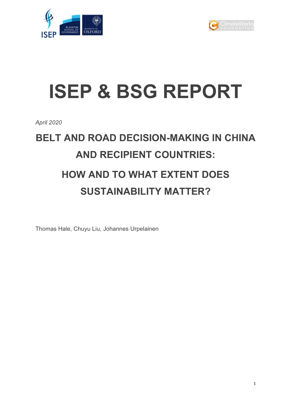 Isep & Bsg Report