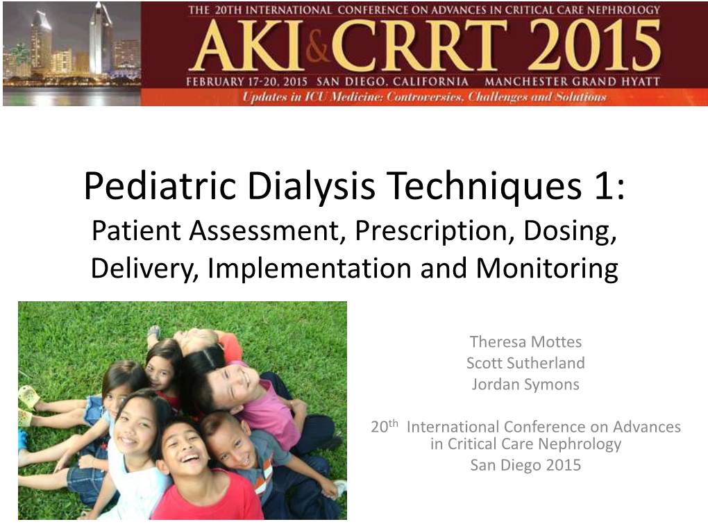 Vascular Access and Anticoagulation for Pediatric CRRT