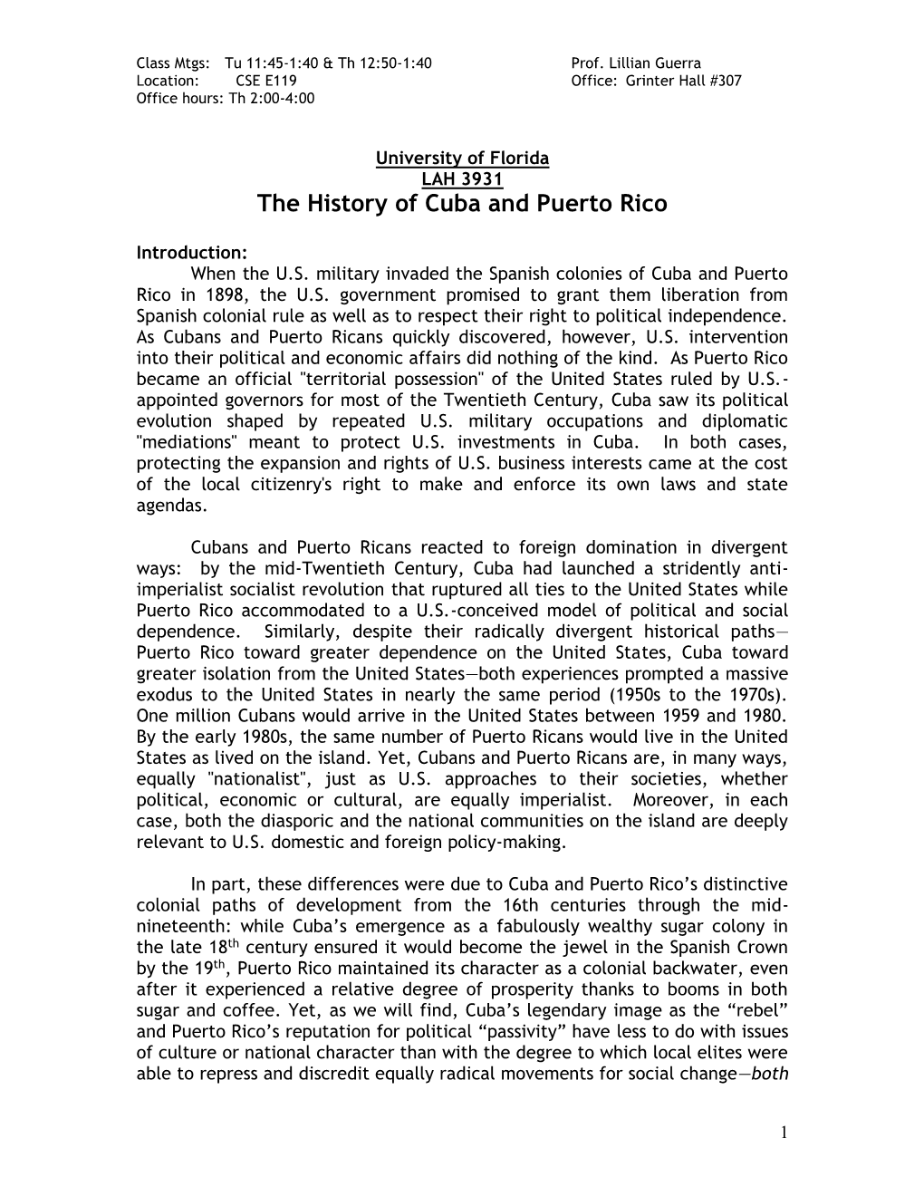 The History of Cuba and Puerto Rico