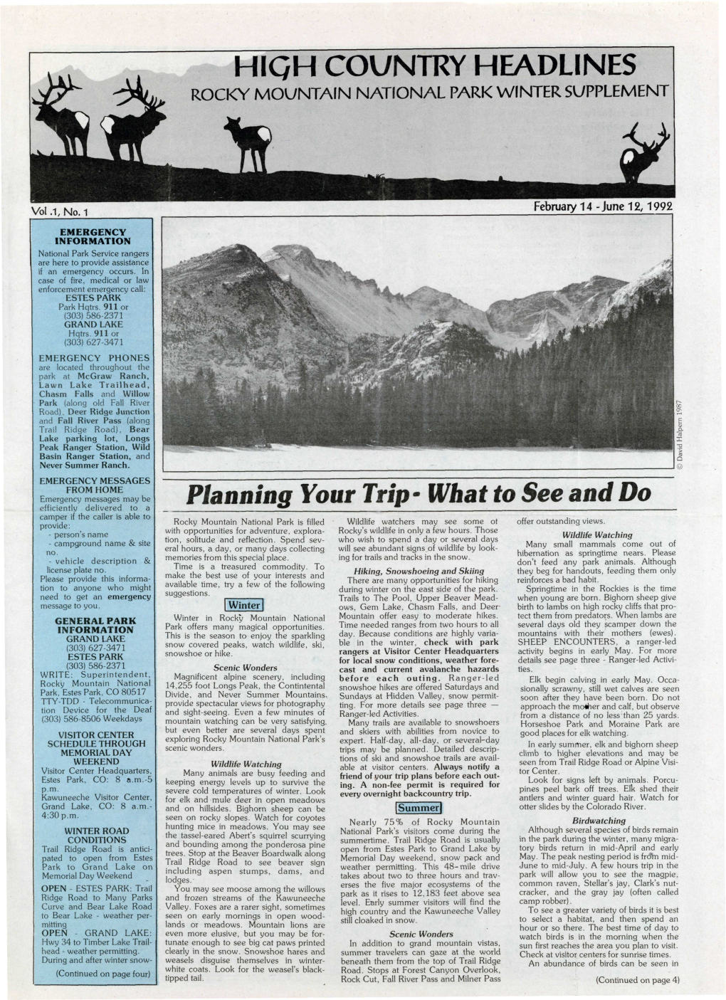 HIQH COUNTRY HEADLINES Planning Your Trip