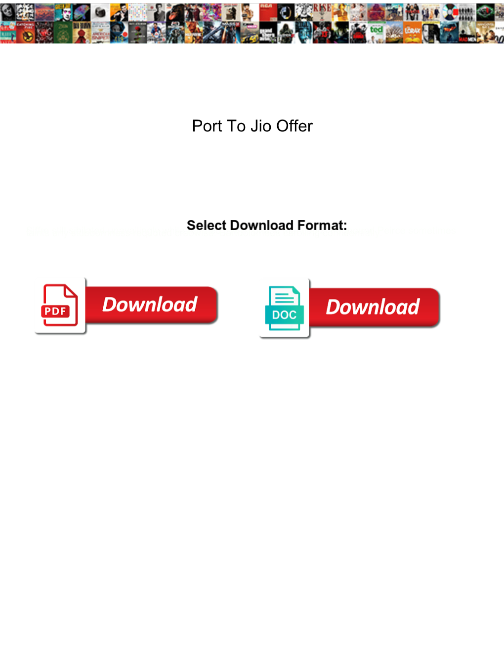Port to Jio Offer