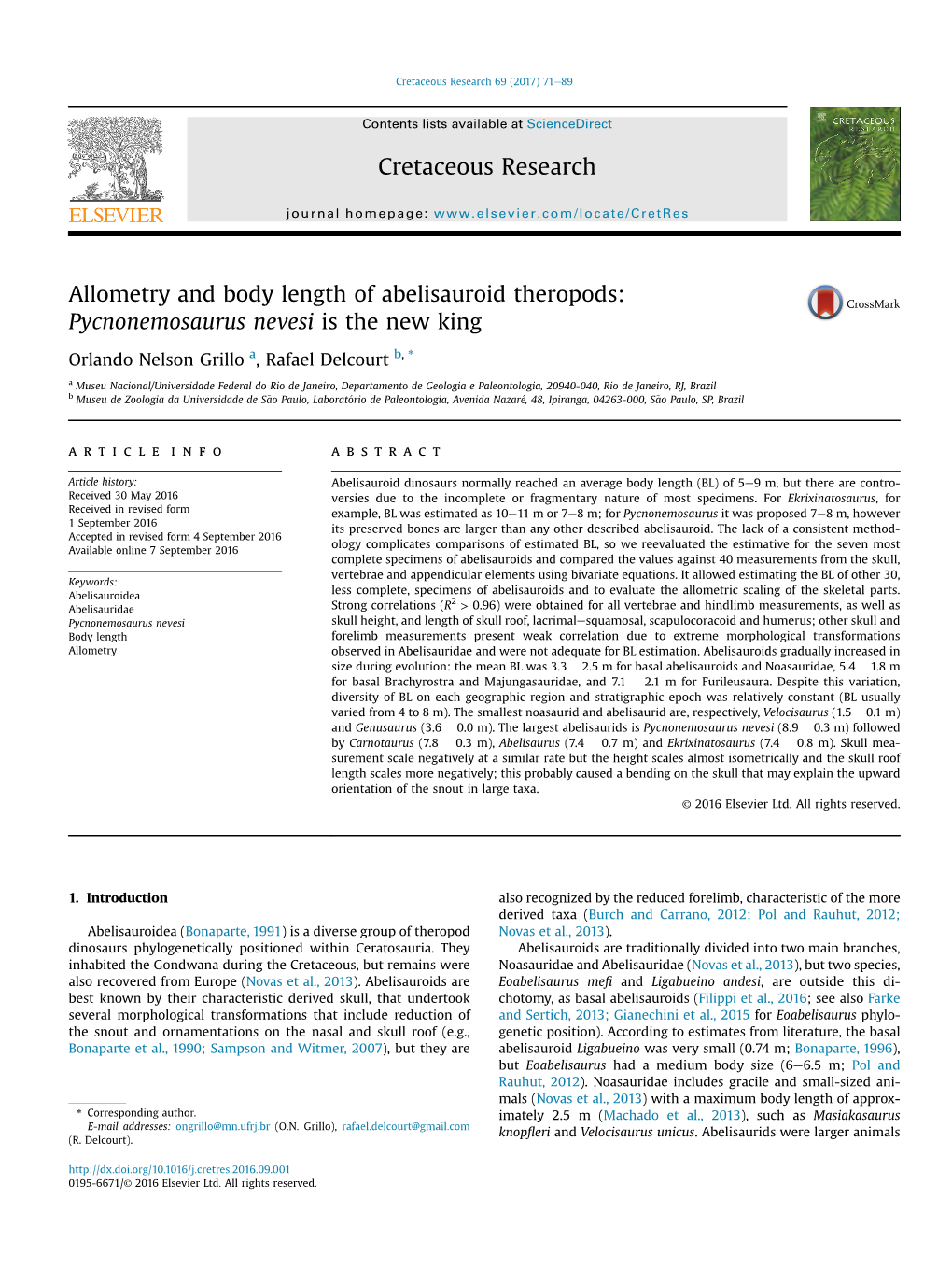 Pycnonemosaurus Nevesi Is the New King