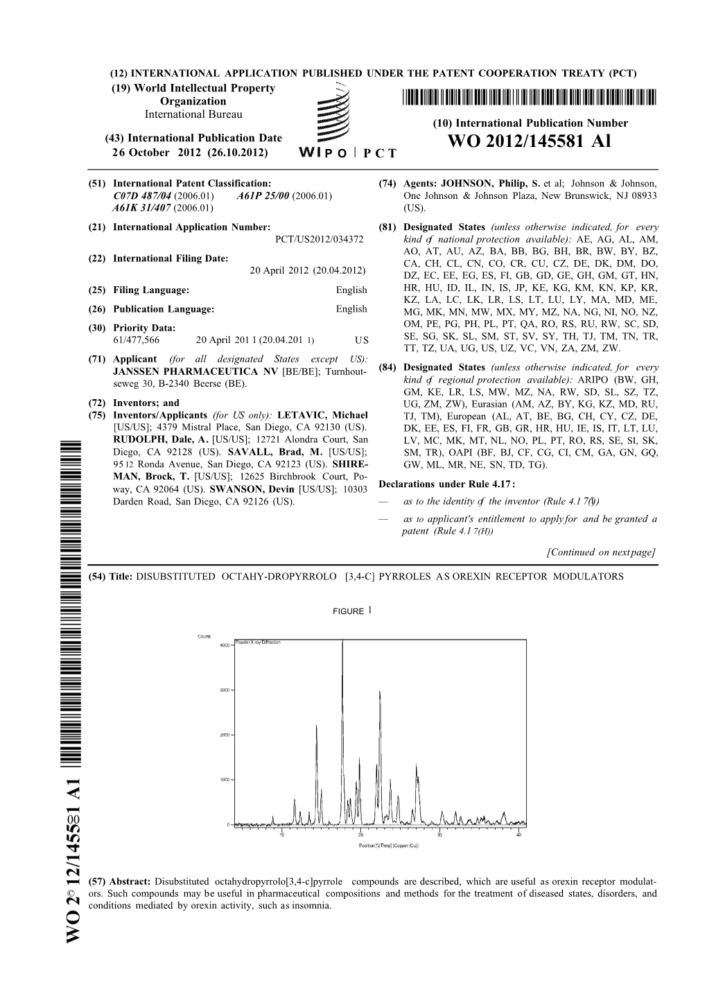 WO 2012/145581 Al 26 October 2012 (26.10.2012) P O P C T