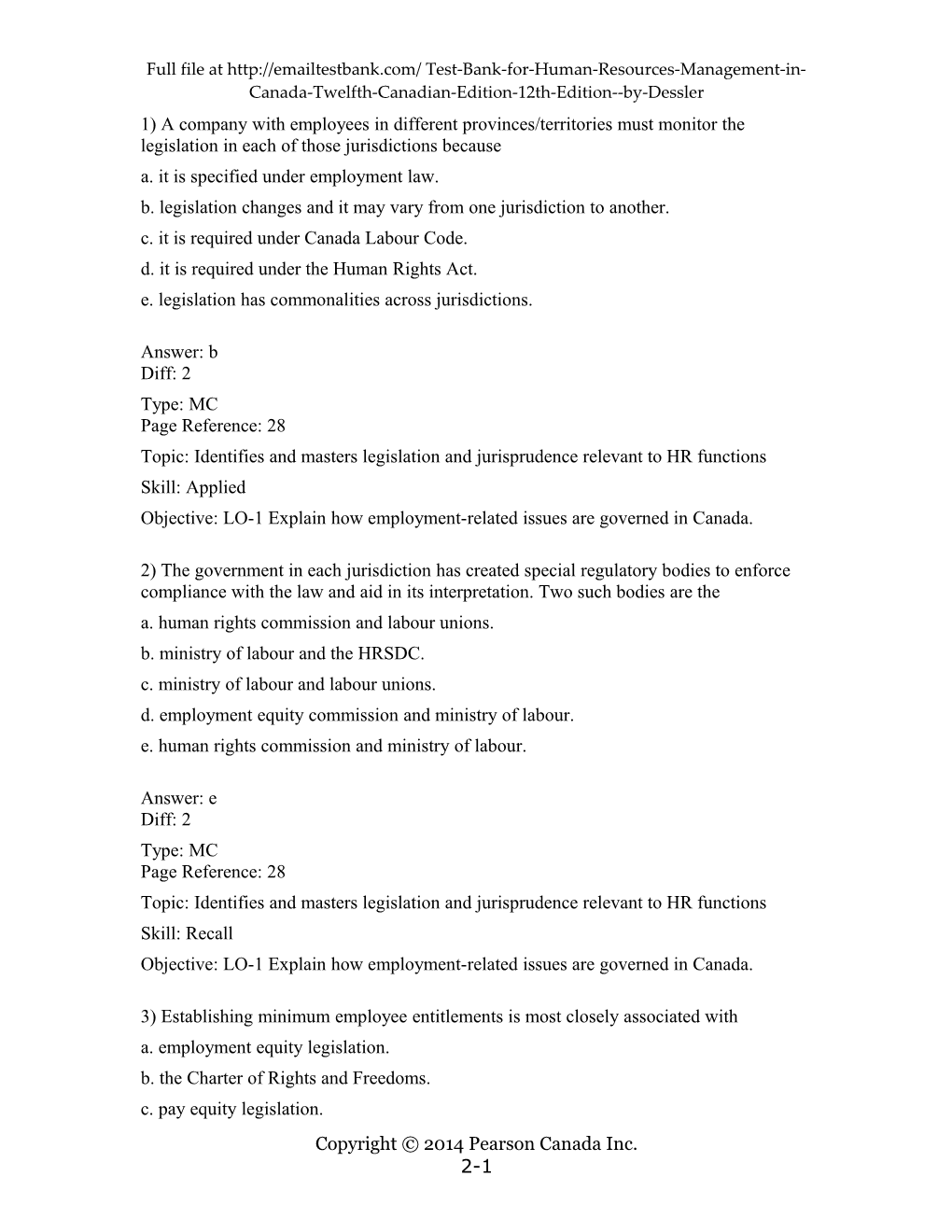 1) a Company with Employees in Different Provinces/Territories Must Monitor the Legislation