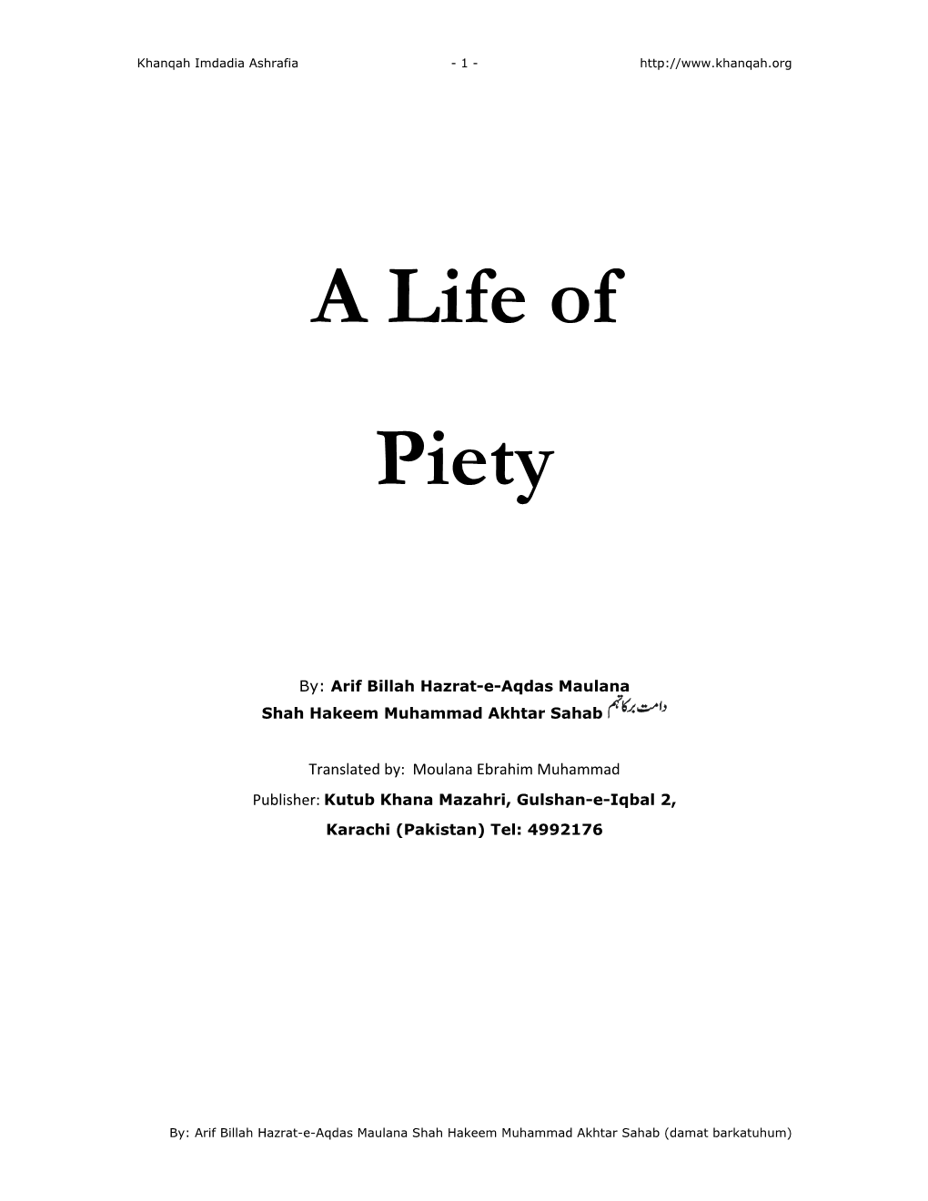 A Life of Piety