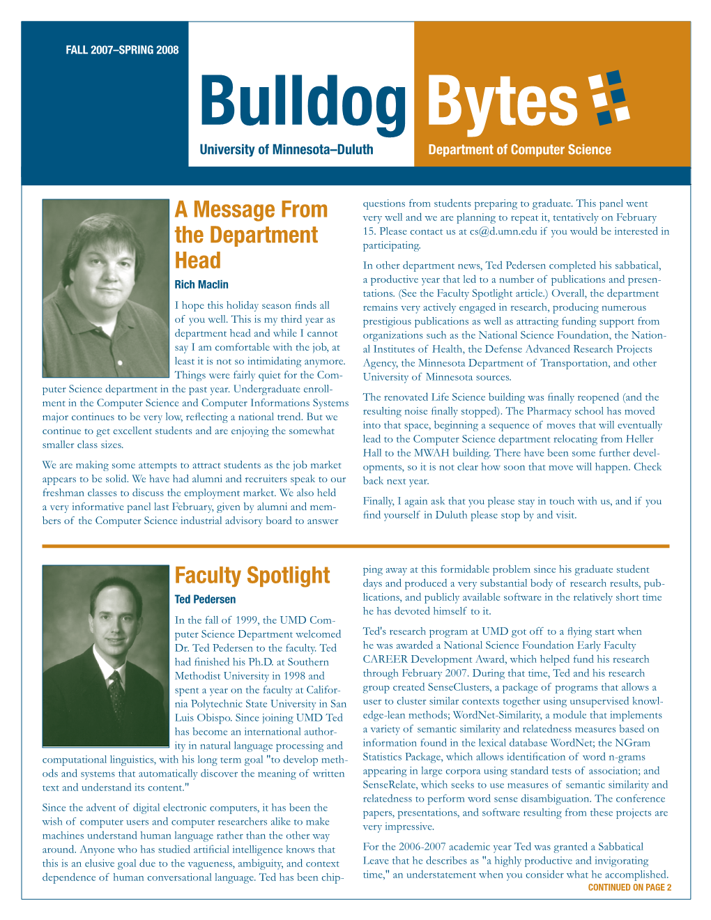 Bulldog Bytes University of Minnesota–Duluth­ Department of Computer Science