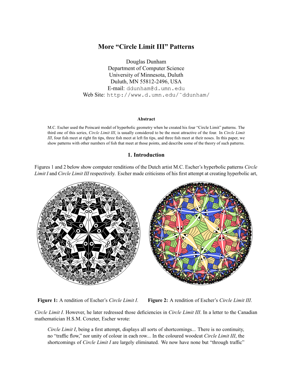 Circle Limit III” Patterns