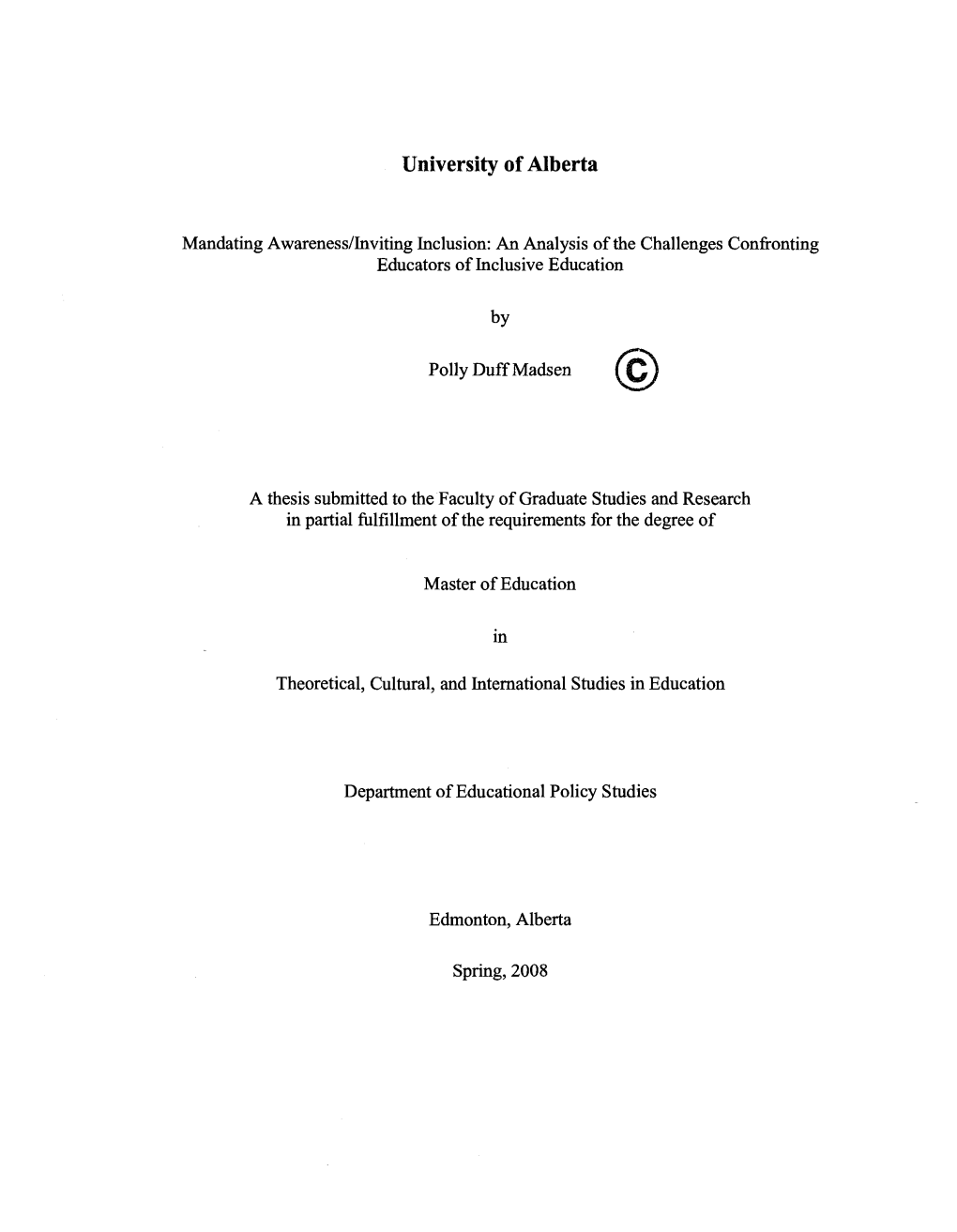 Mandating Awareness/Inviting Inclusion: an Analysis of the Challenges Confronting Educators of Inclusive Education