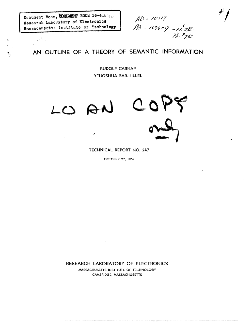 An Outline of a Theory of Semantic Information