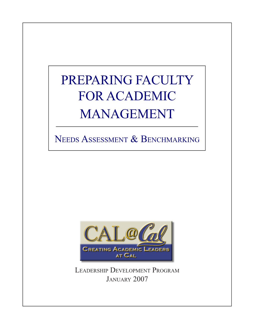 Preparing Faculty for Academic Management