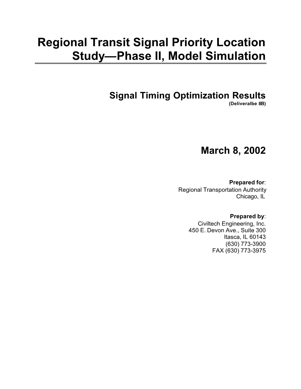 Regional TSP Location Study Task 8B (March 2002)