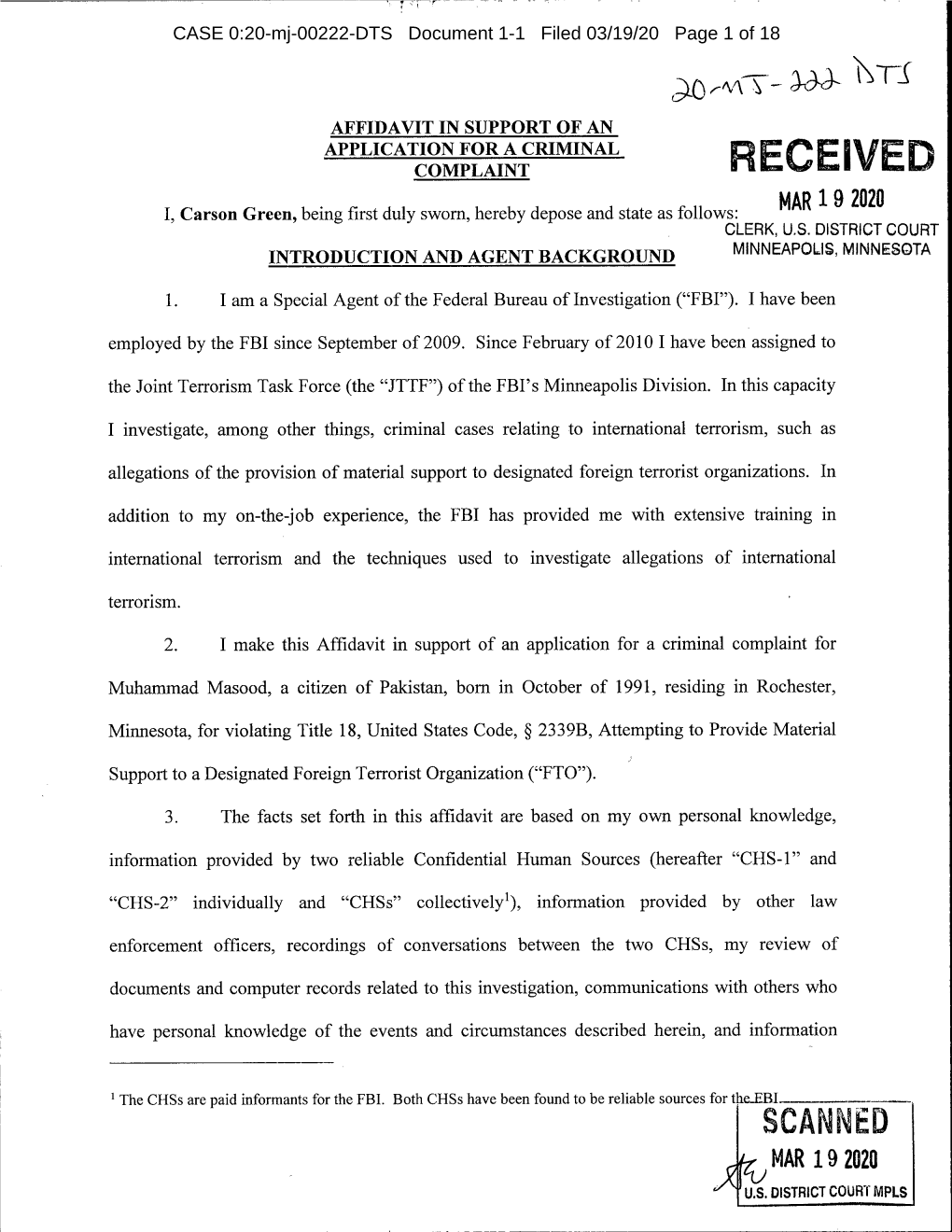 }}J \Rf AFFIDAVIT in SUPPORT of an APPLICATION for a CRIMINAL COMPLAINT Ffiffi0ffiruffin