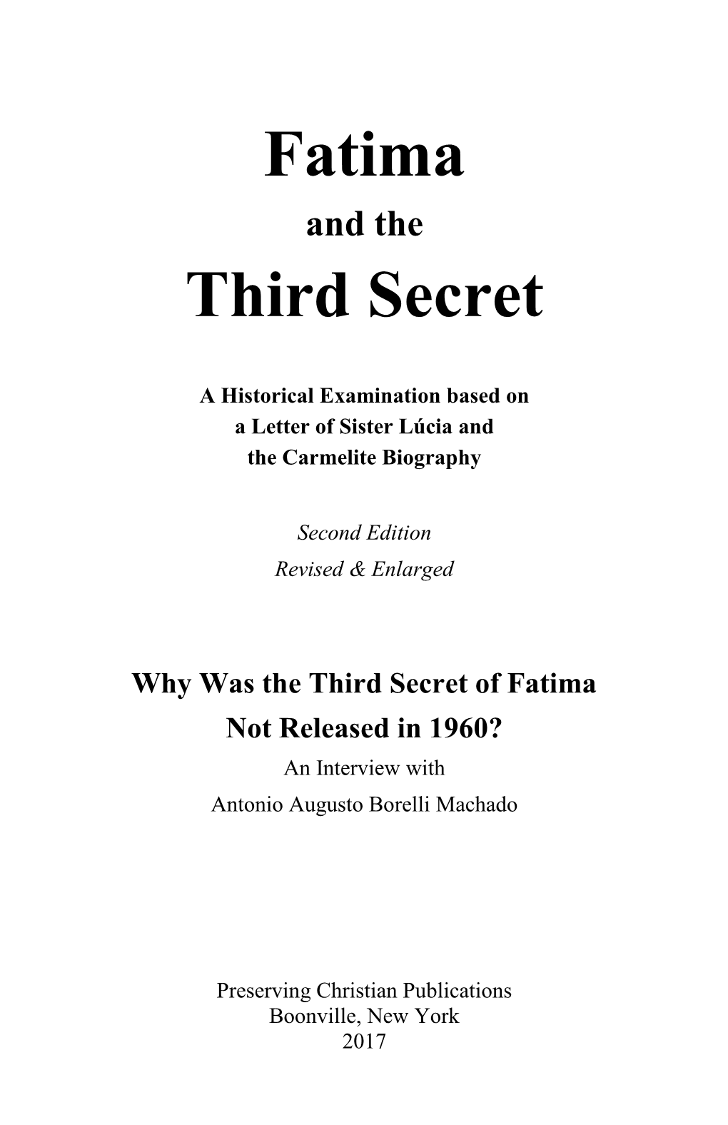 Fatima Third Secret