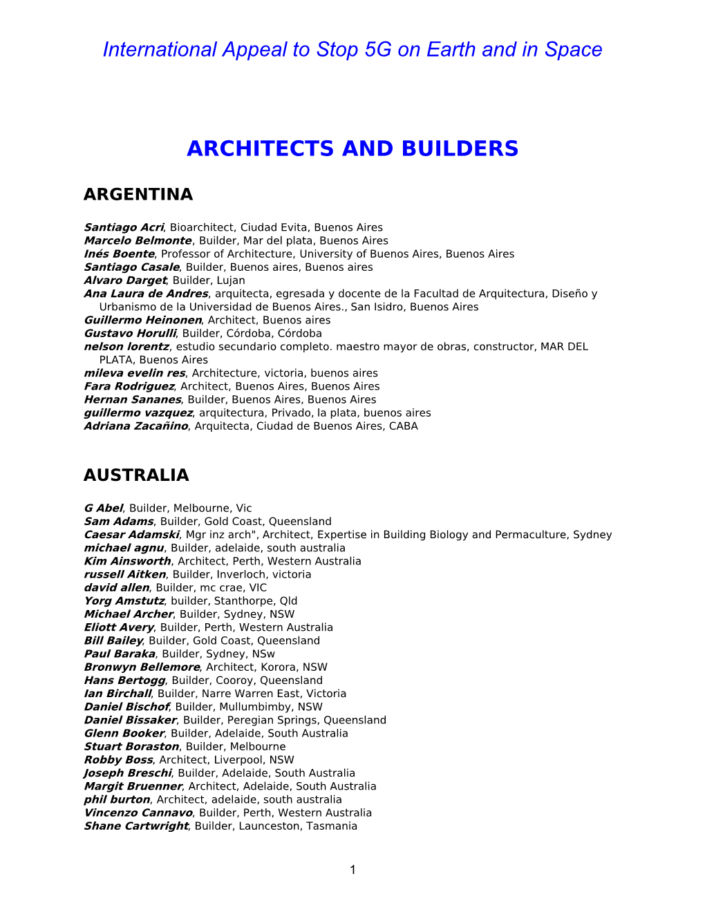 Architects and Builders