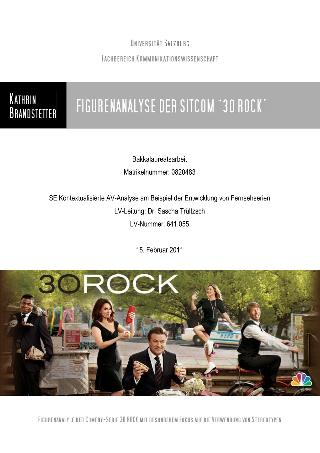 Figurenanalyse Der Sitcom “30 Rock”