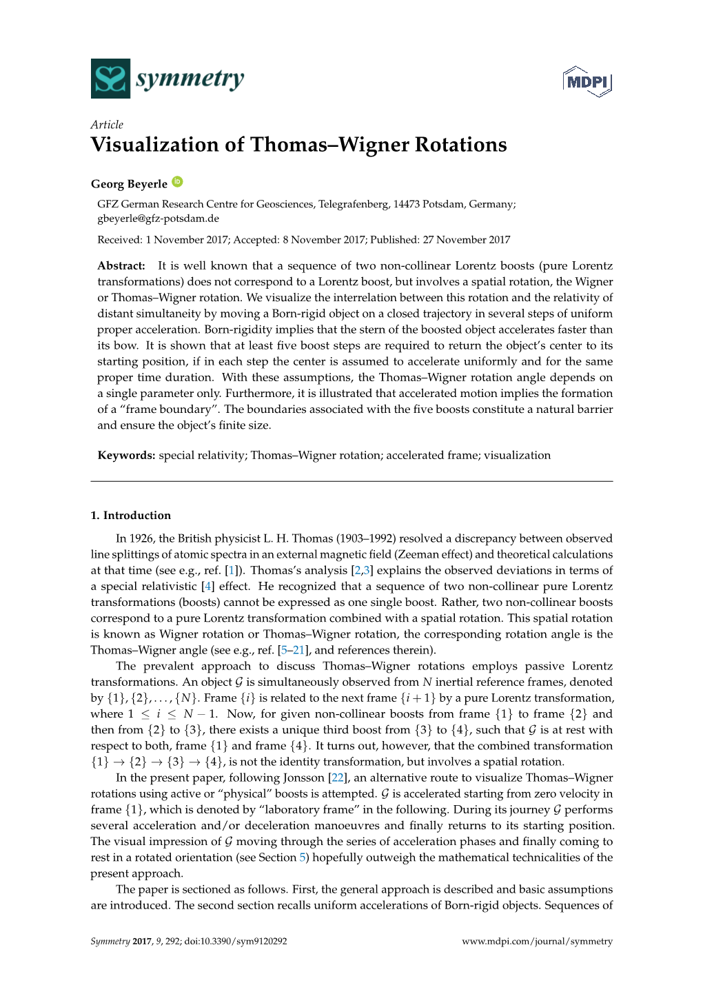 Visualization of Thomas–Wigner Rotations