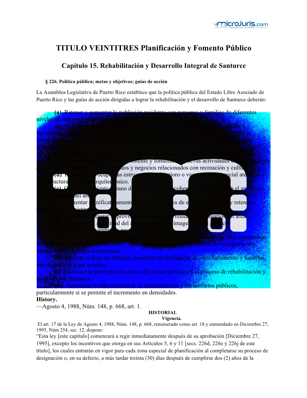 TITULO VEINTITRES Planificación Y Fomento Público