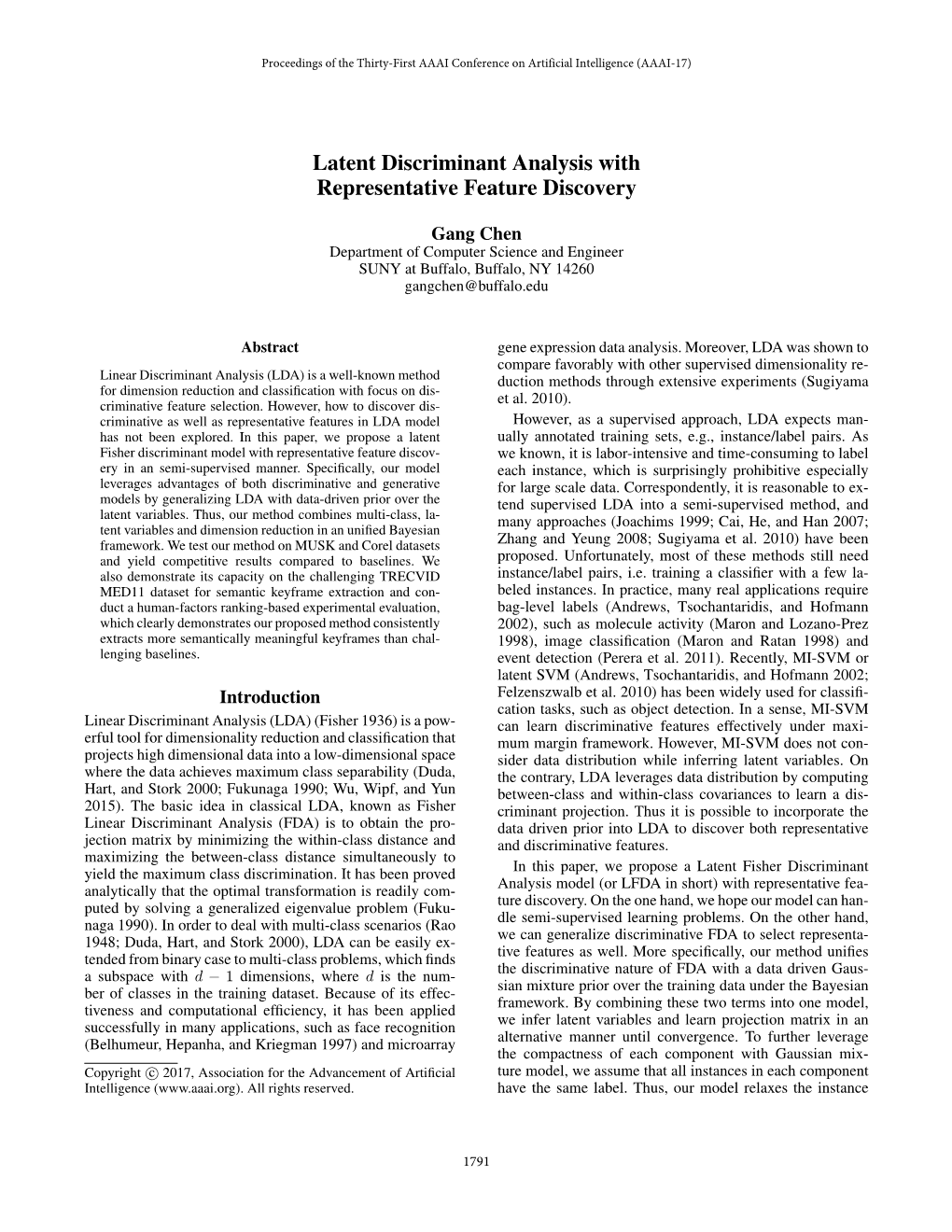 Latent Discriminant Analysis with Representative Feature Discovery