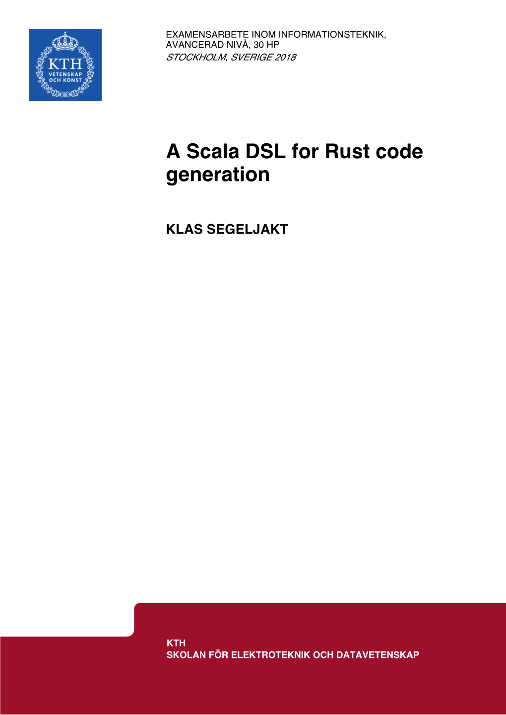 A Scala DSL for Rust Code Generation