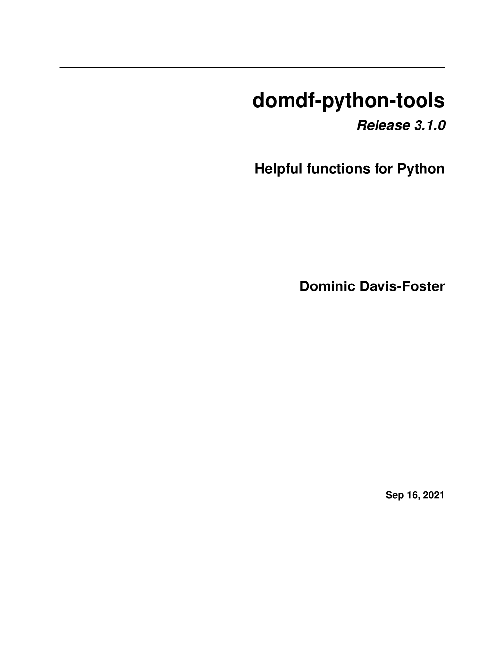 Domdf-Python-Tools Release 3.1.0