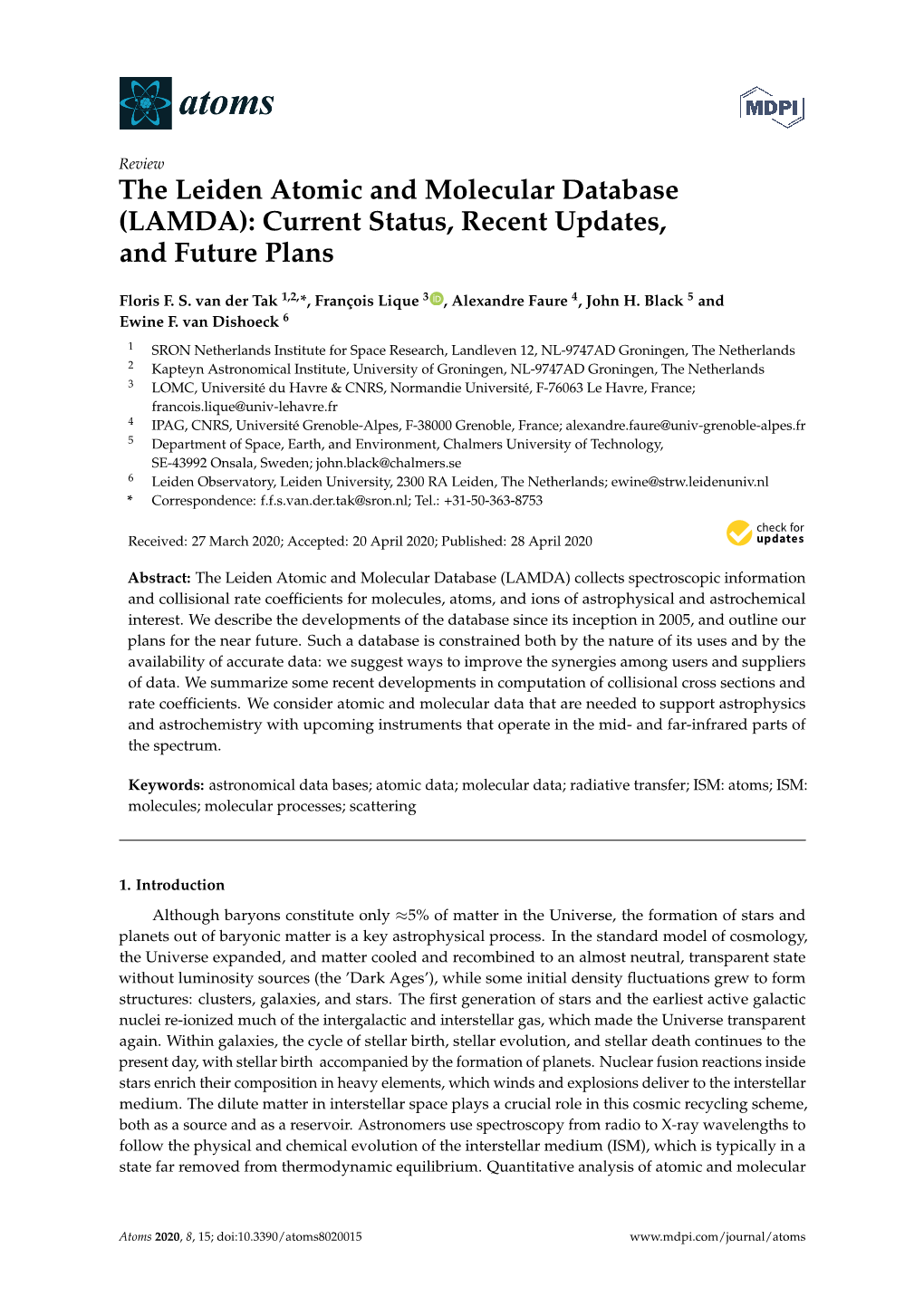 The Leiden Atomic and Molecular Database (LAMDA): Current Status, Recent Updates, and Future Plans