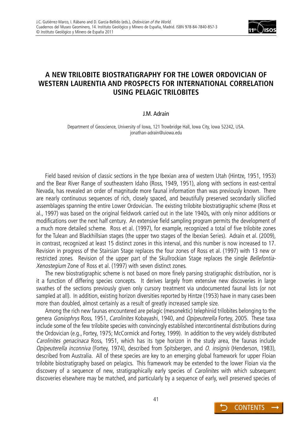 A New Trilobite Biostratigraphy for the Lower Ordovician of Western Laurentia and Prospects for International Correlation Using Pelagic Trilobites