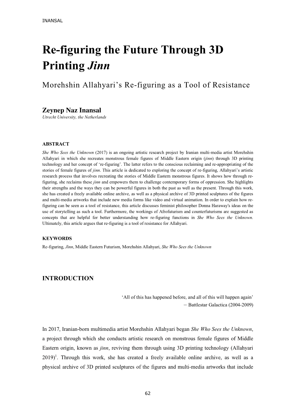 Re-Figuring the Future Through 3D Printing Jinn