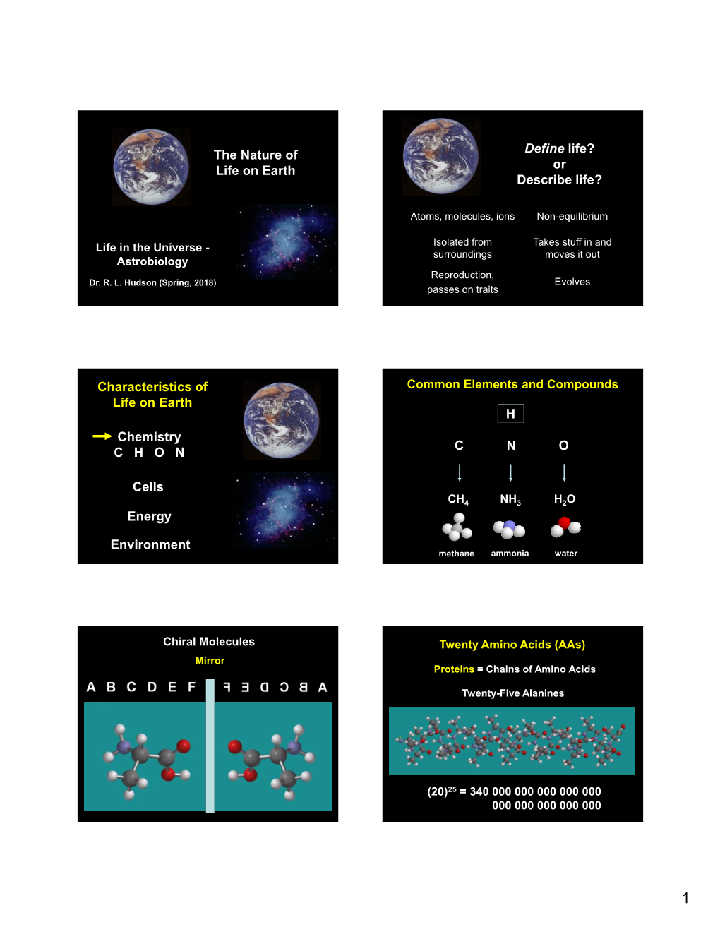 Characteristics of Life on Earth Chemistry CHON Cells Energy